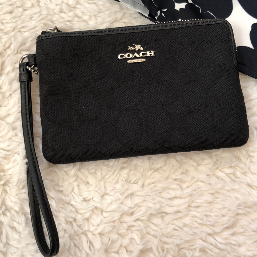 Black coach wristlet